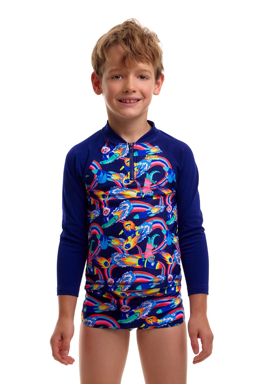 Funky Trunks Toddler Boys Zippy Rash Vest - Blast Buddies image 1