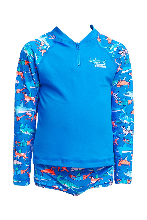 Funky Trunks Toddler Boys Zippy Rash Vest - Fin Swimming