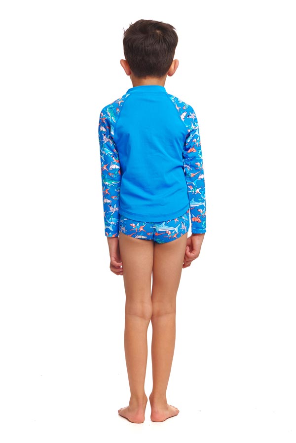 Funky Trunks Toddler Boys Zippy Rash Vest - Fin Swimming
