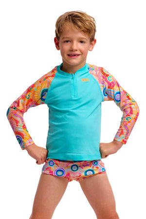 Funky Trunks Toddler Boys Zippy Rash Vest - Kulin Colour