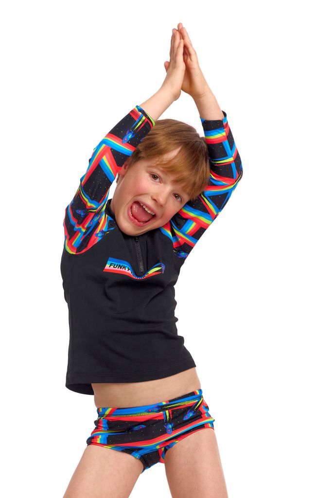Funky Trunks Toddler Boys Zippy Rash Vest Pocket Rocket
