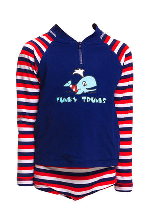 Funky Trunks Toddler Boys Zippy Rash Vest - Riviera