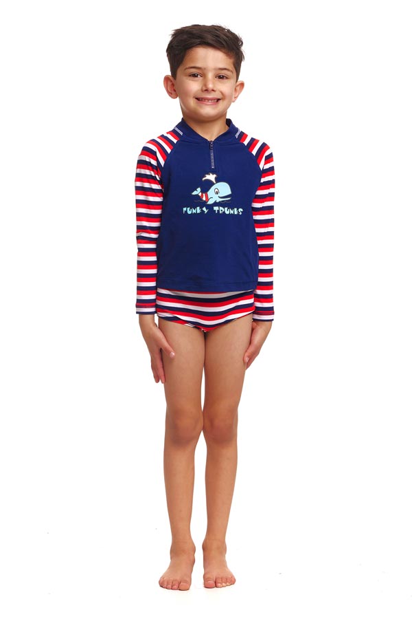 Funky Trunks Toddler Boys Zippy Rash Vest - Riviera