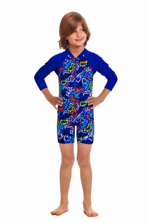 Funky Trunks Toddler Boys Go Jump Suit - Broken Hearts