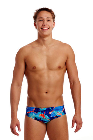 Funky Trunks Mens Seamed Brief Lotsa Leaves