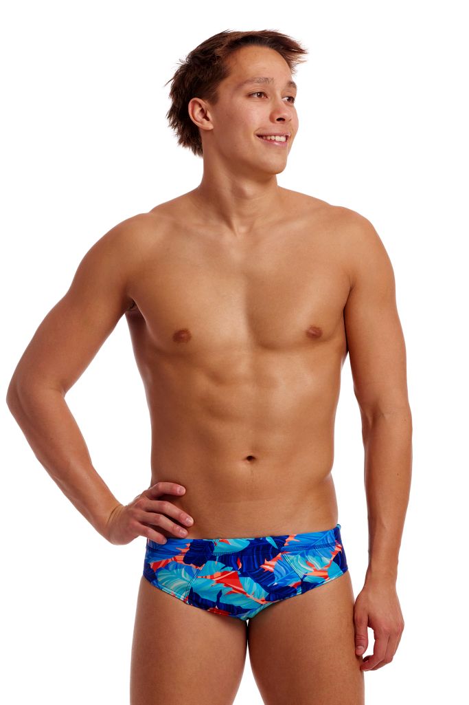 Funky Trunks Mens Seamed Brief Lotsa Leaves