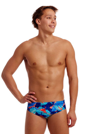 Funky Trunks Mens Seamed Brief Lotsa Leaves
