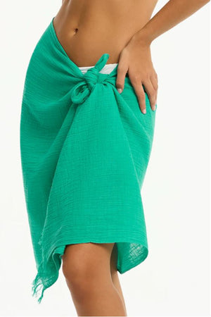 Sea Level Sunset Frayed Sarong - Sunset