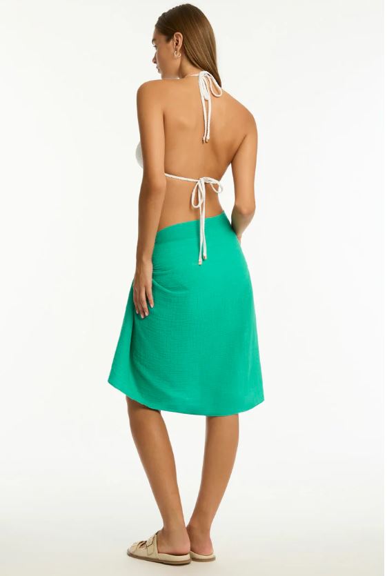 Sea Level Sunset Frayed Sarong - Sunset