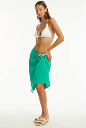 Sea Level Sunset Frayed Sarong - Sunset
