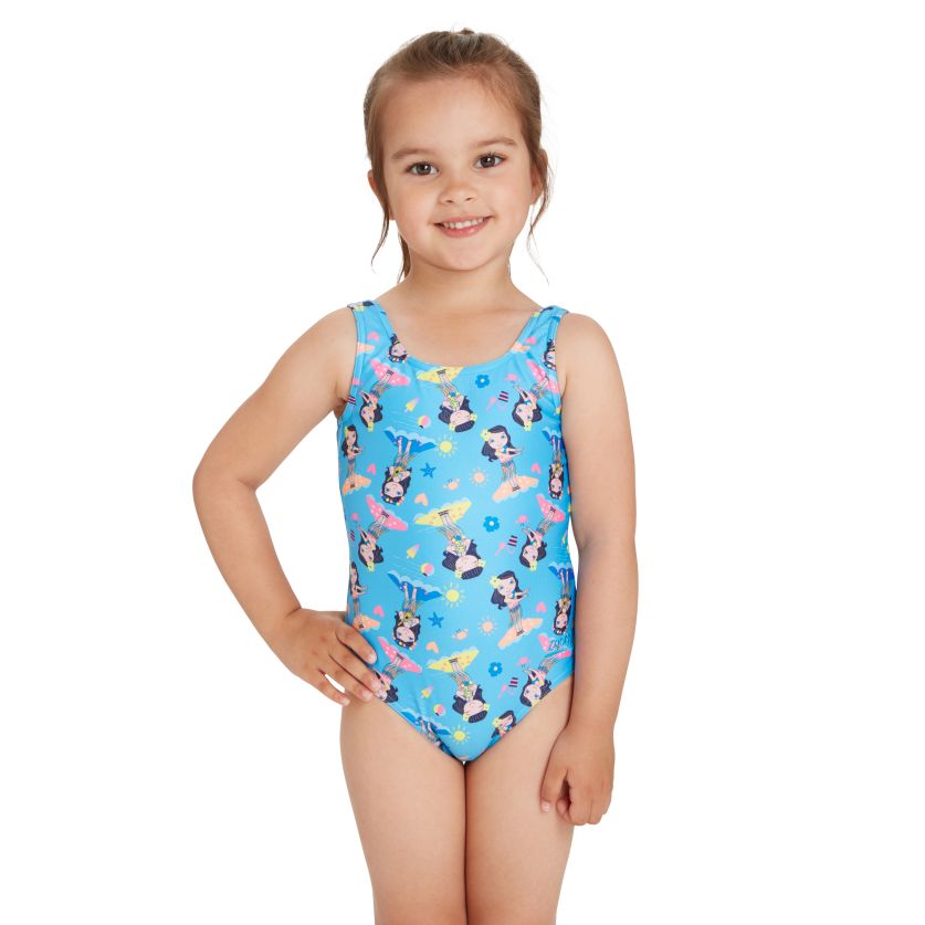 Zoggs Little Girls Scoopback One Piece - Hula