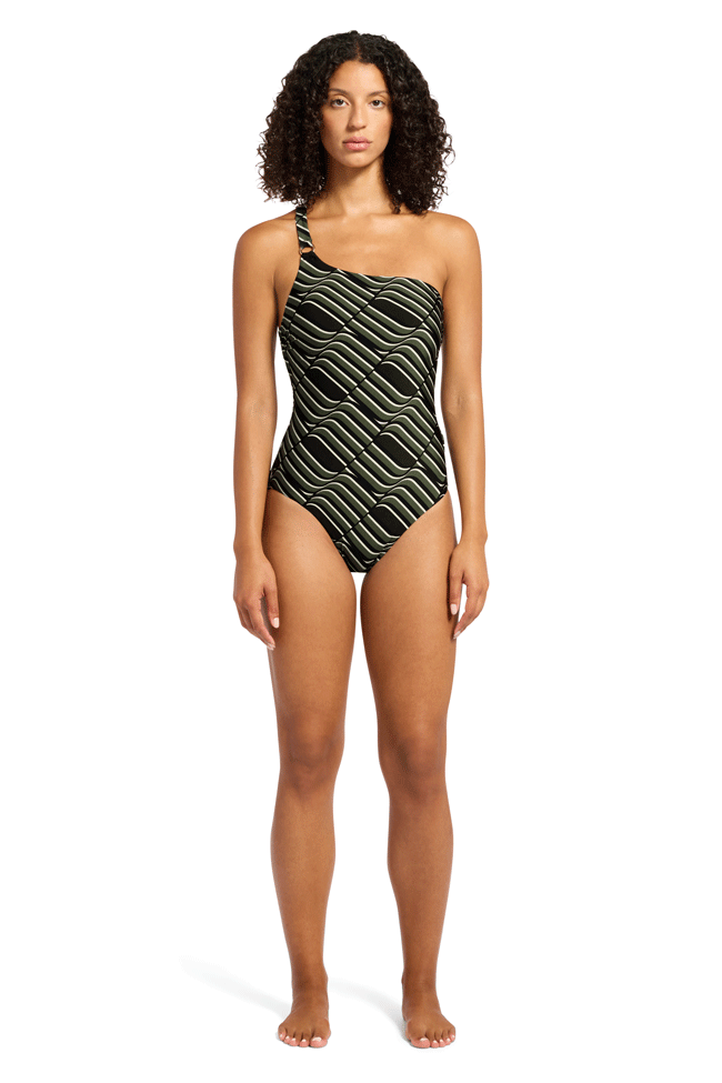 Jets Ladies One Shoulder One Piece - Mirage