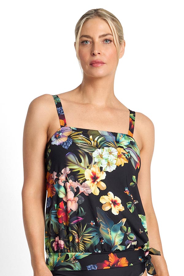 Jantzen Bandeau Blouson Singlet - Hibiscus