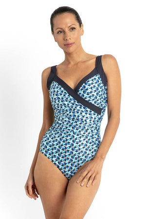 Jantzen Ruched Surplice One Piece - Deco