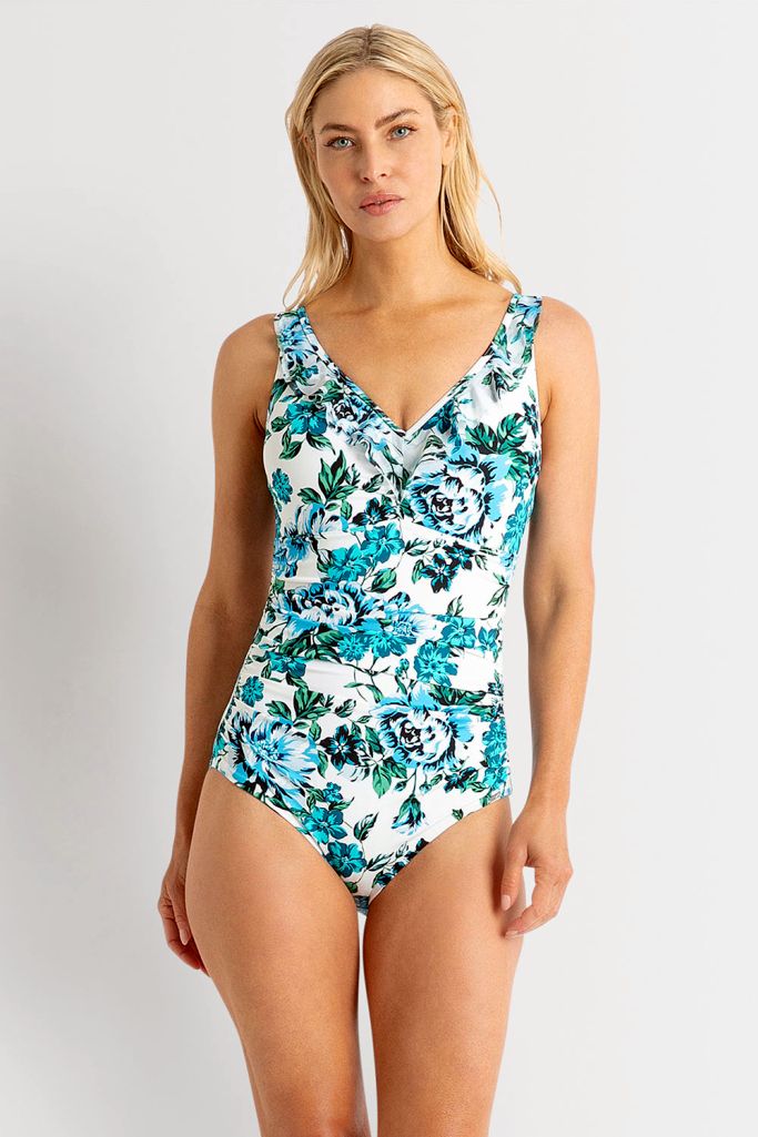 Jantzen DD/E Mesh Frill One Piece - Maple