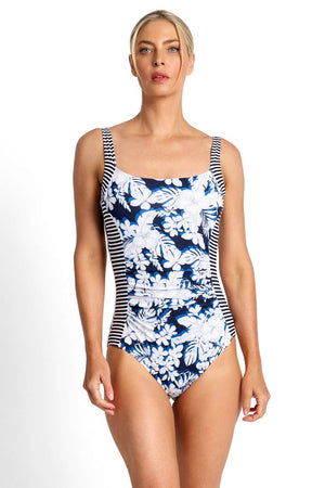 Jantzen Ruched Square Neck One Piece - Anchor