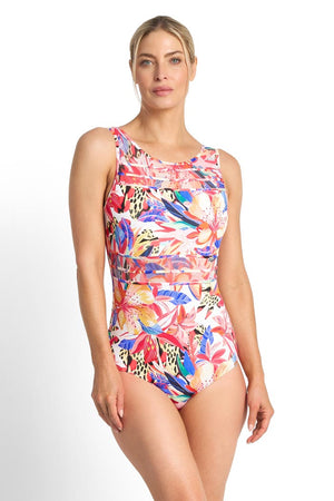 Jantzen Mesh High Neck Mastectomy One Piece - Mandalay