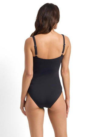 Jantzen Mesh High Neck Mastectomy One Piece - Watermist