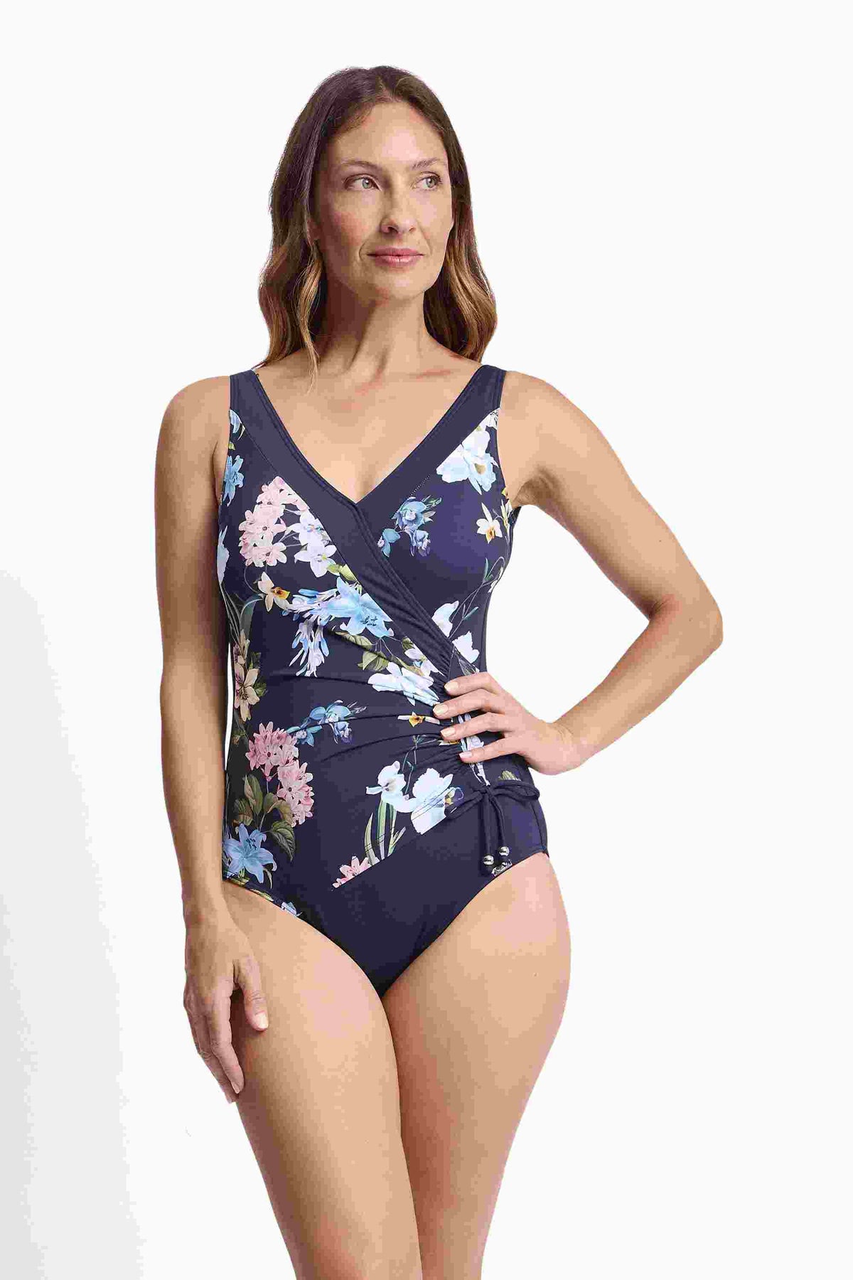 Jantzen Gathered Surplice One Piece - Aster