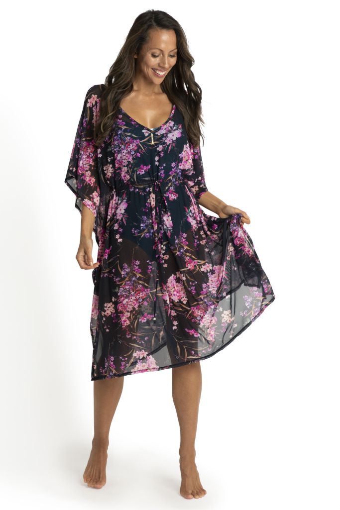 Jantzen Mesh Capri Kaftan Navy - Flora