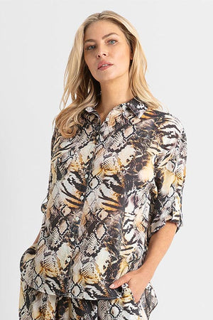 Jantzen Painter Top Button Through Shirt - Sahara