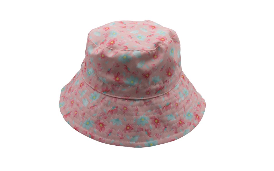 Kato Girls Hat - Soft Pink & Blue Orchids