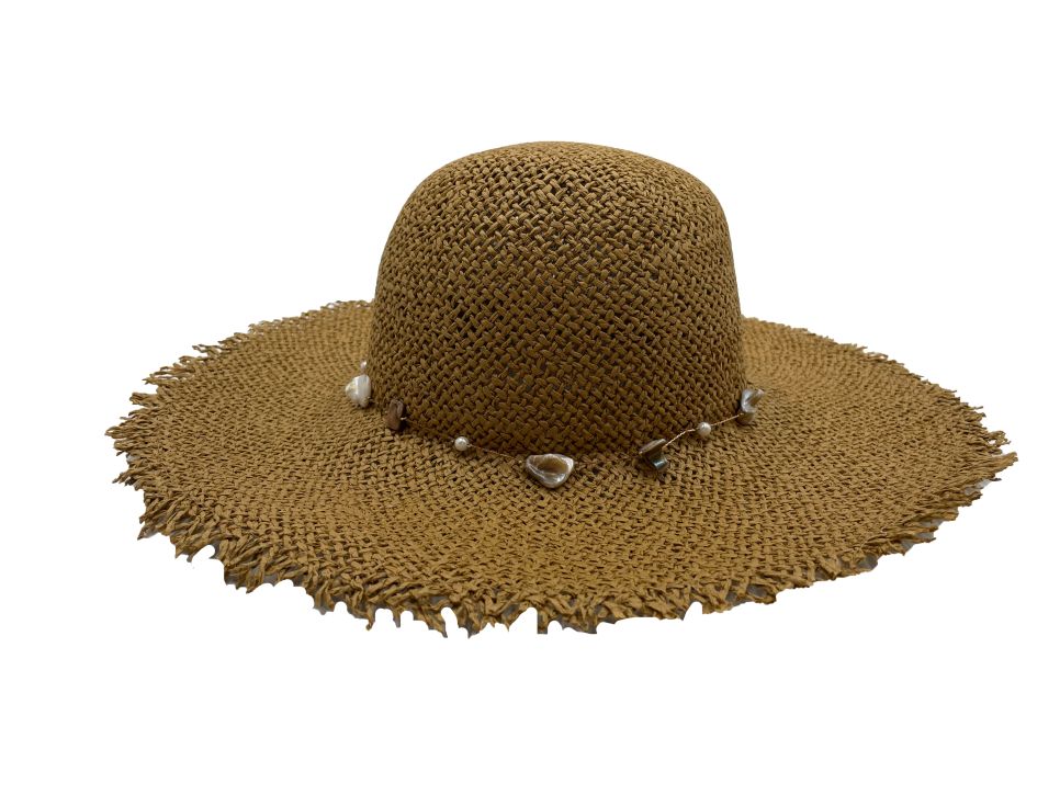 Kato Design Freyed Edge Straw hat