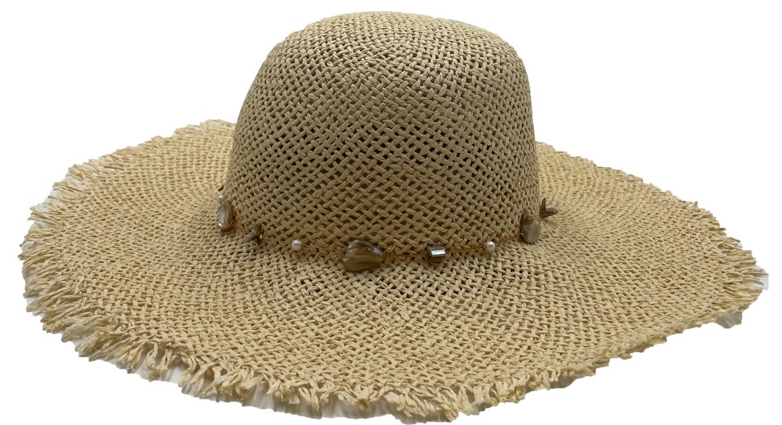 Kato Design Freyed Edge Straw hat