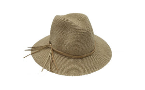 Kato Design Panama Hat With Faux Leather Tie