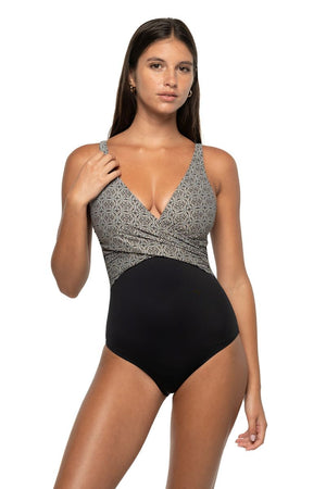 Nip Tuck Ava Wrap Over Multifit One Piece - Tintilating Tile