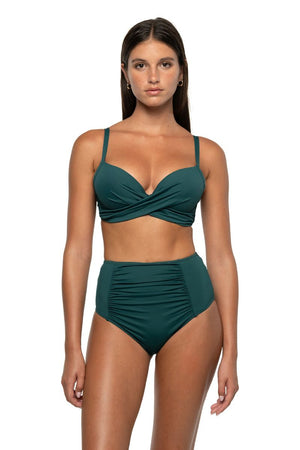 Niptuck Edit Bette High Waist Low Leg Bikini Pant - Plains