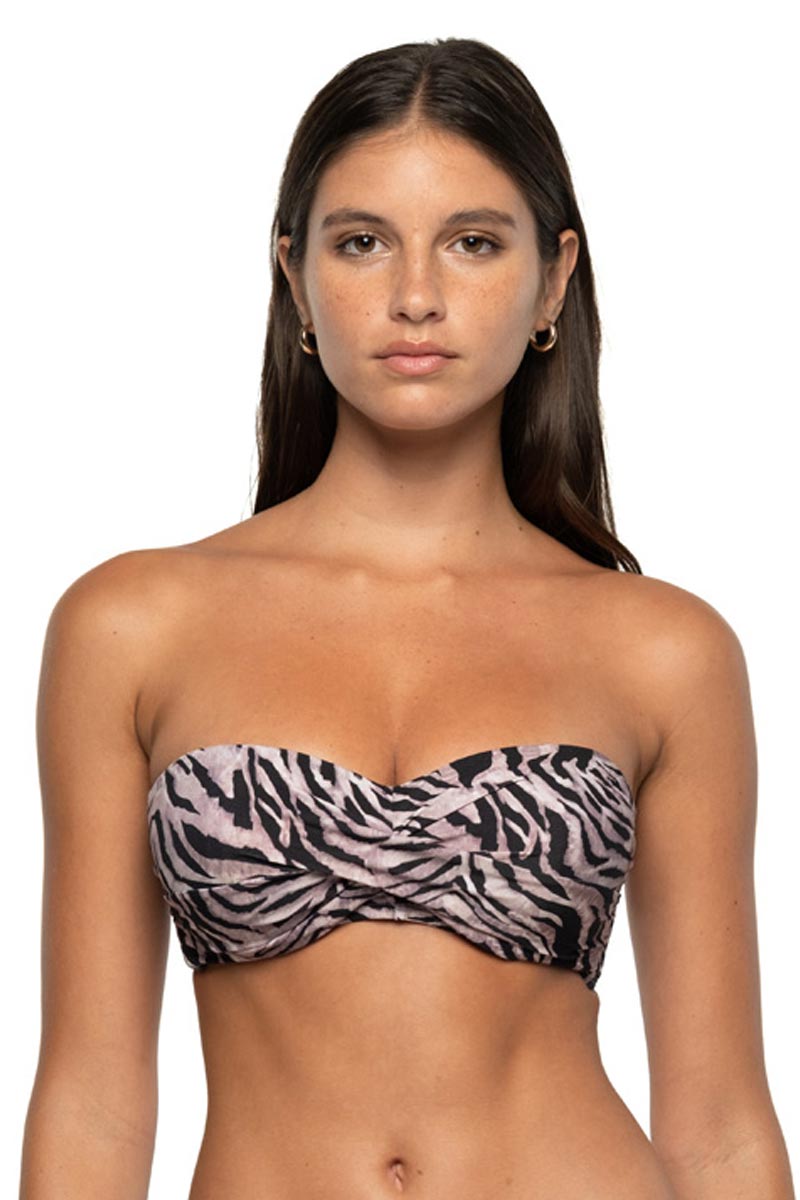 Nip Tuck Jacinta D/DD Underwire Bandeau Bikini Top - Tuamotu