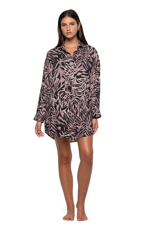 Nip Tuck Bronte Button Through Beach Shirt - Tuamotu