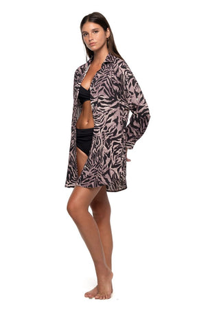 Nip Tuck Bronte Button Through Beach Shirt - Tuamotu