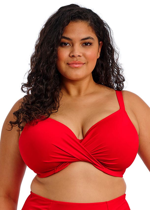 Elomi Underwire Plunge Bikini Top - Plain Sailing