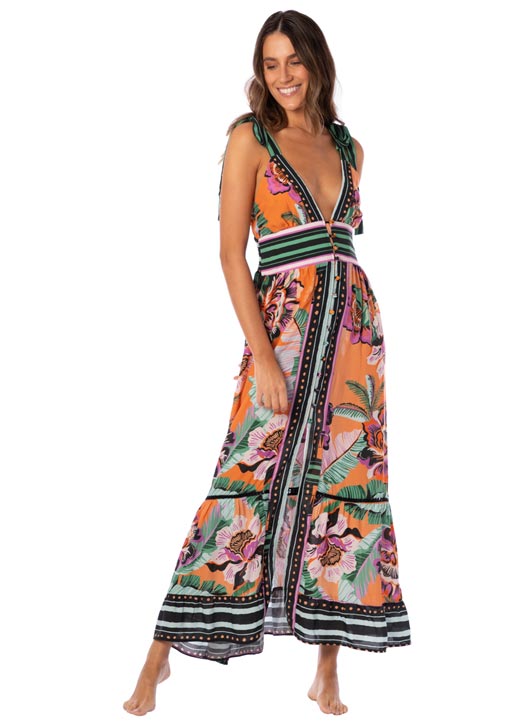 Maaji Lylou Long Dress - Apricot Blooms
