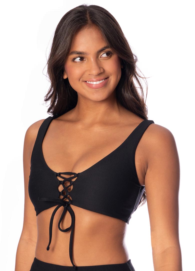 Maaji Allure Long Line Tri Top - Jade Black