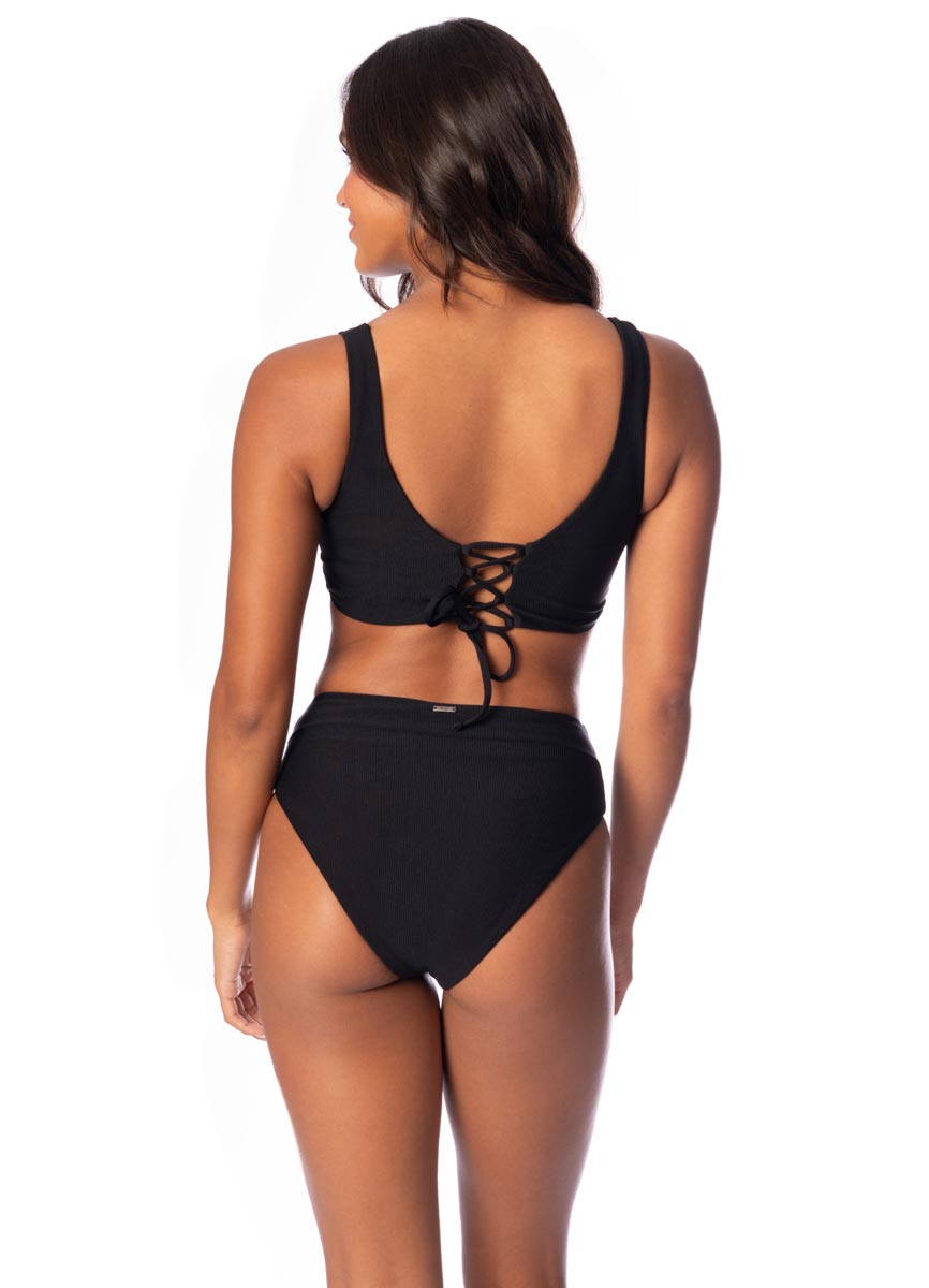 Maaji Allure Long Line Tri Top - Jade Black