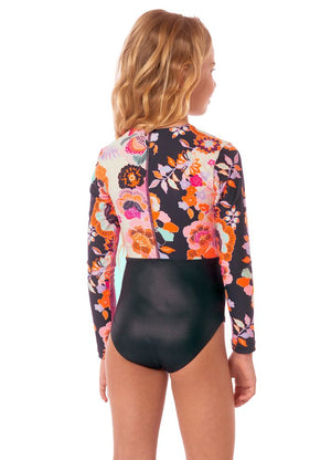 Maaji Girls Miku Long Sleeve One Piece - Blushing Flourish