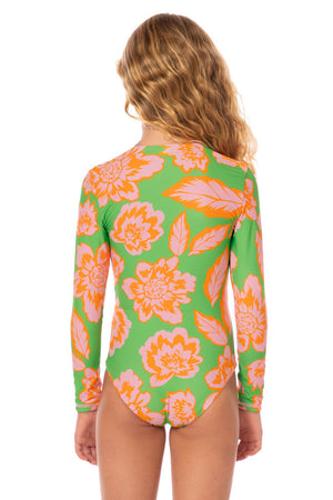Maaji Girls Miku Long Sleeve One Piece - Sunset Petals
