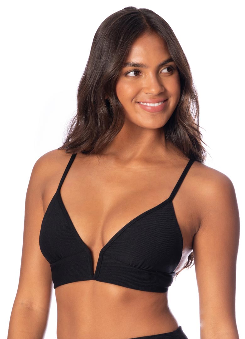 Maaji Parade Long Line V-Wire Top - Jade Black
