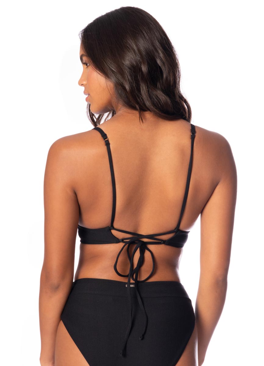 Maaji Parade Long Line V-Wire Top - Jade Black