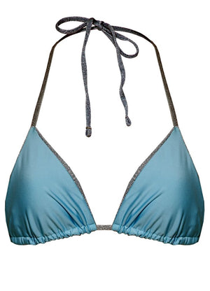 Maaji Balmy Sliding Triangle Bikini Top - Silver Blue