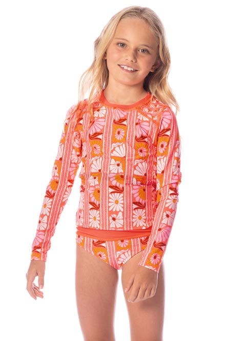 Maaji Odyssey Girls Rashguard Set - Peach Flowers