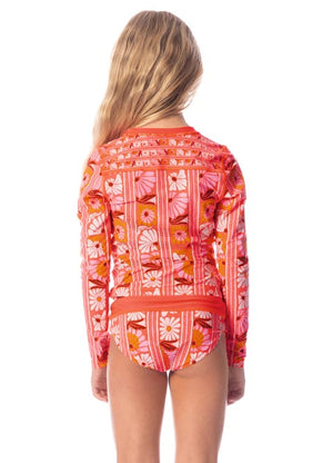 Maaji Odyssey Girls Rashguard Set - Peach Flowers