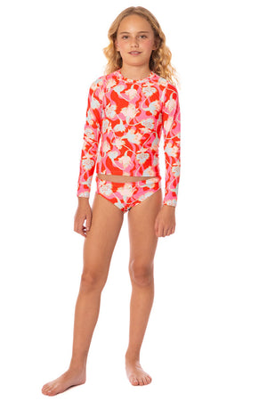 Maaji Girls Odyssey Long Sleeve Rashguard Set - Floral Rush