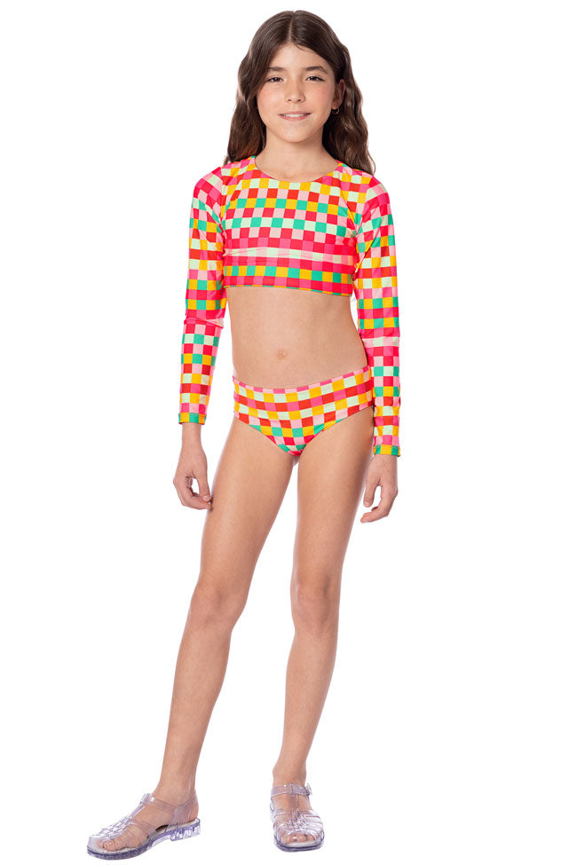 Maaji Girls Brissa Long Sleeve Rashguard Set - Golden Gambit