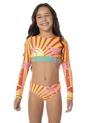 Maaji Girls Brissa Long Sleeve Rashguard Set - Jungle Sway