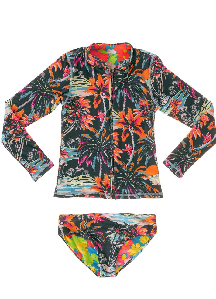 Maaji Girls Cherish Long Sleeve Rash Guard Set - Funky Fiesta