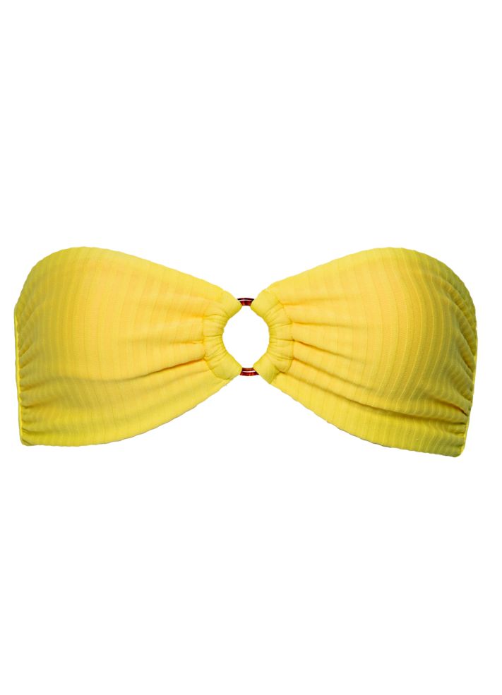 Maaji Jill Ring Bandeau Bikini Top - Lemon Margarita